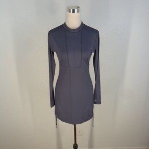 Women's ATHLETA 1/2 Zip Long Sleeve Dress Charcoal Gray Sz M